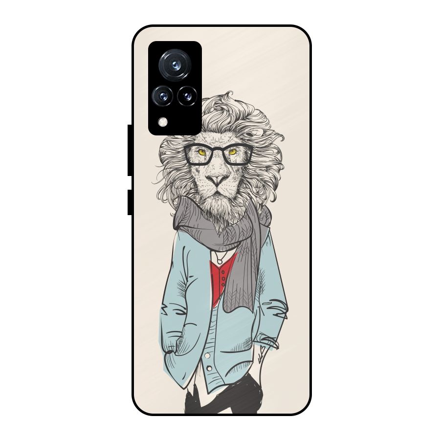 Stylish Lion Metal Back Case for Vivo V21 5G