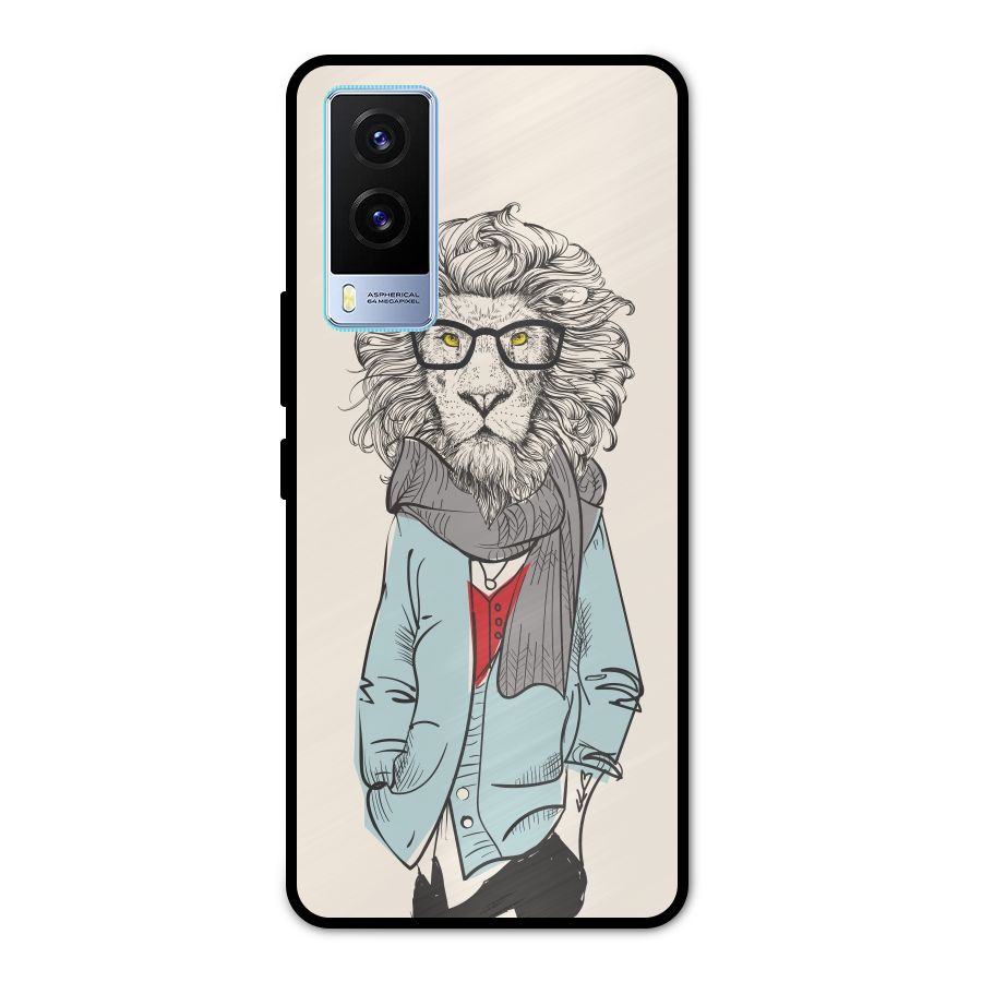 Stylish Lion Metal Back Case for Vivo V21e 5G