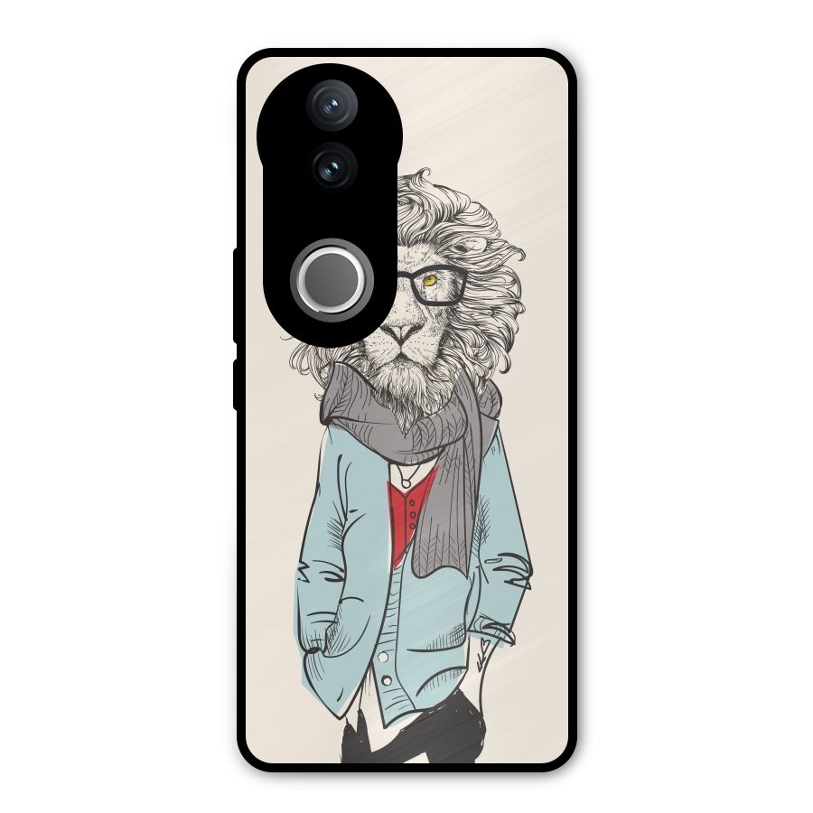 Stylish Lion Metal Back Case for Vivo V50e