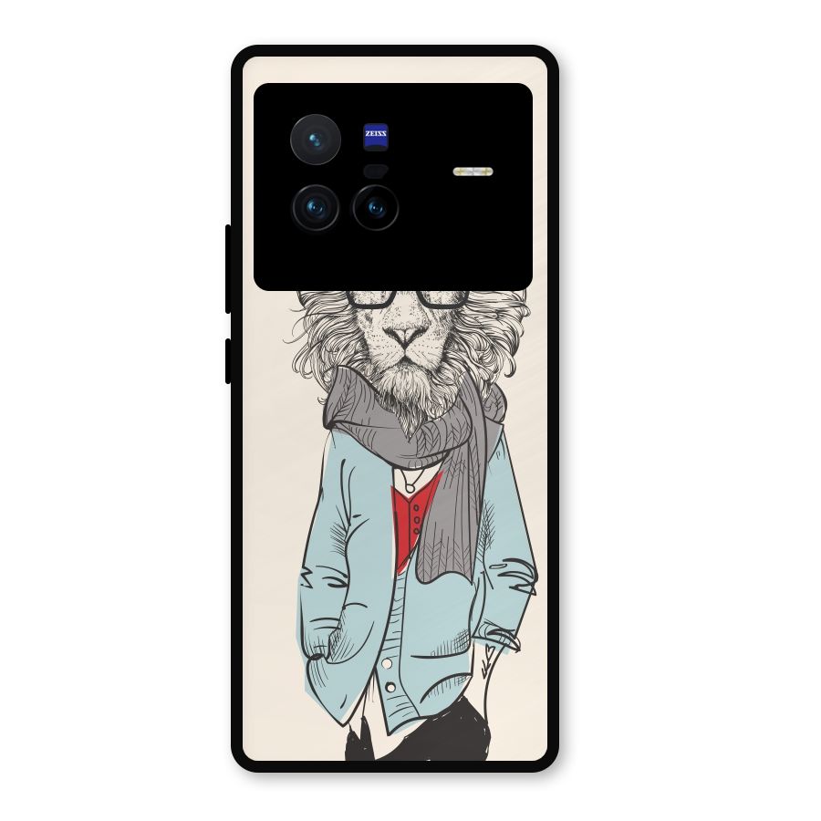 Stylish Lion Metal Back Case for Vivo X80