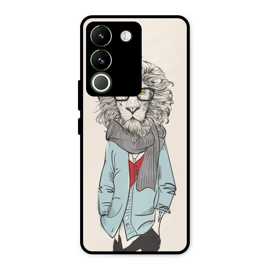 Stylish Lion Metal Back Case for Vivo Y200