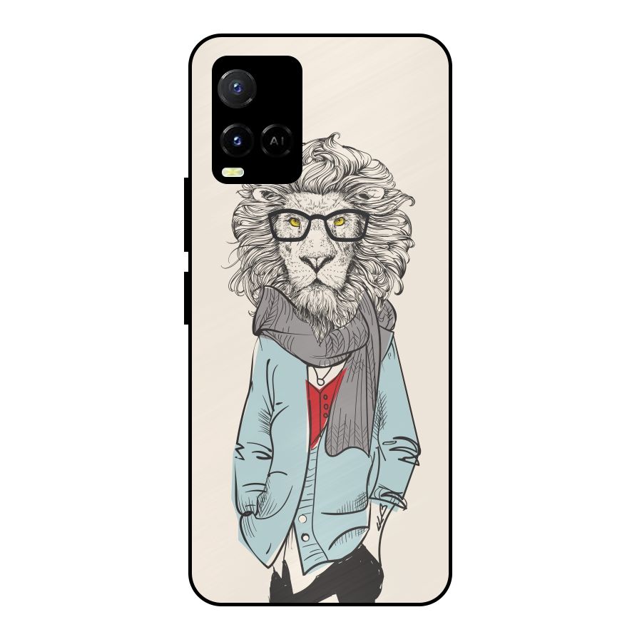 Stylish Lion Metal Back Case for Vivo Y21T