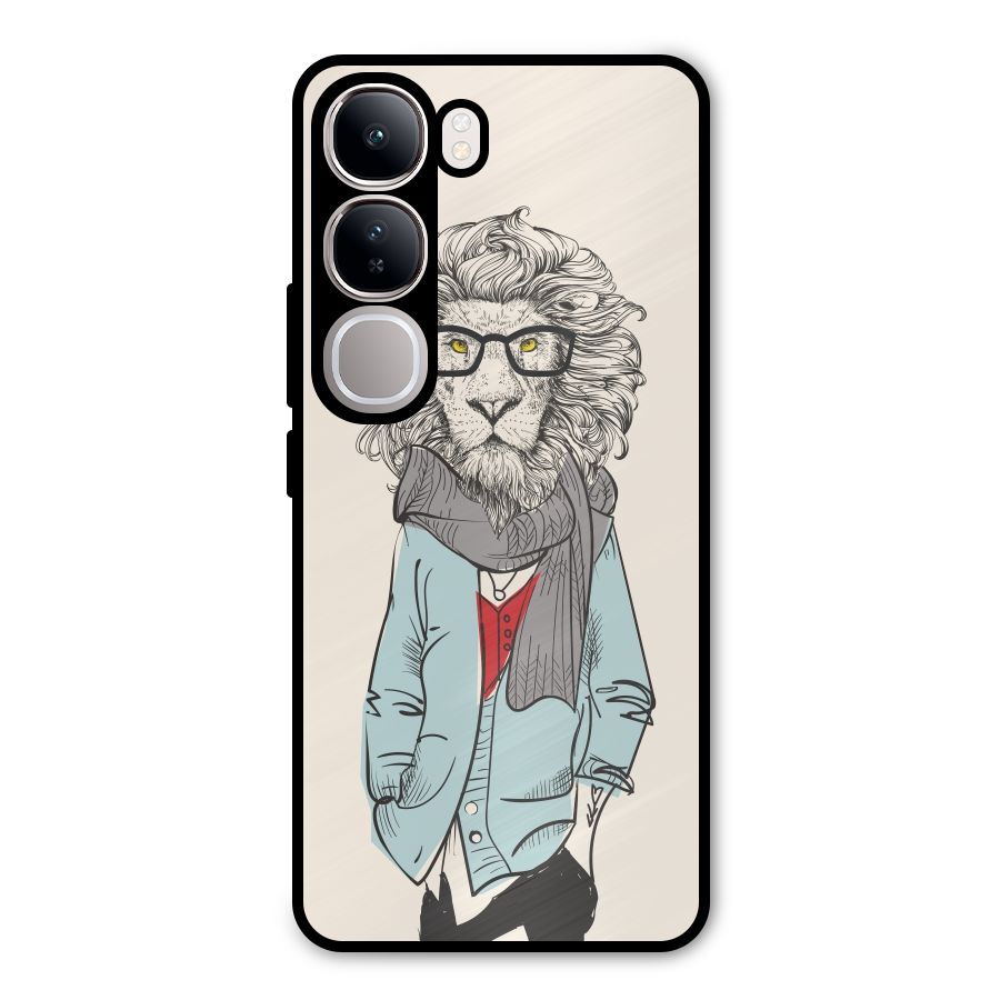 Stylish Lion Metal Back Case for Vivo Y300
