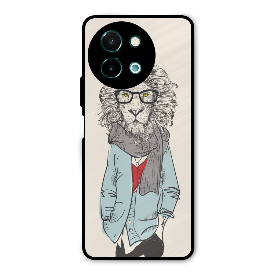Stylish Lion Metal Back Case for Vivo Y58