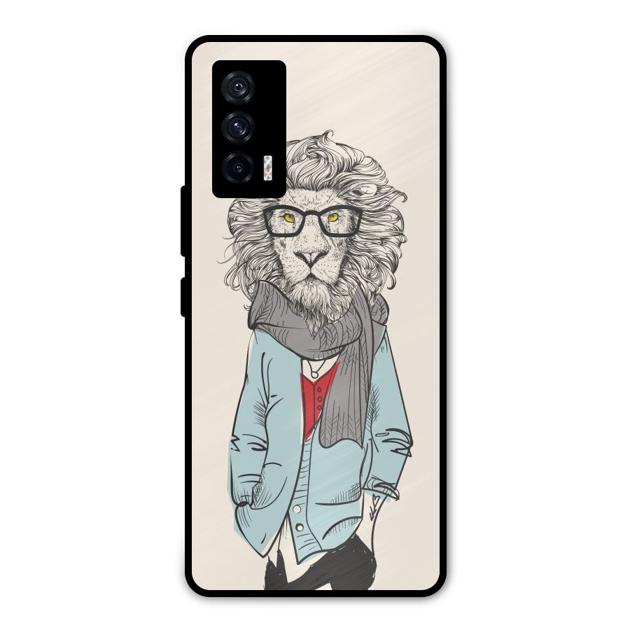 Stylish Lion Metal Back Case for iQOO 7 5G