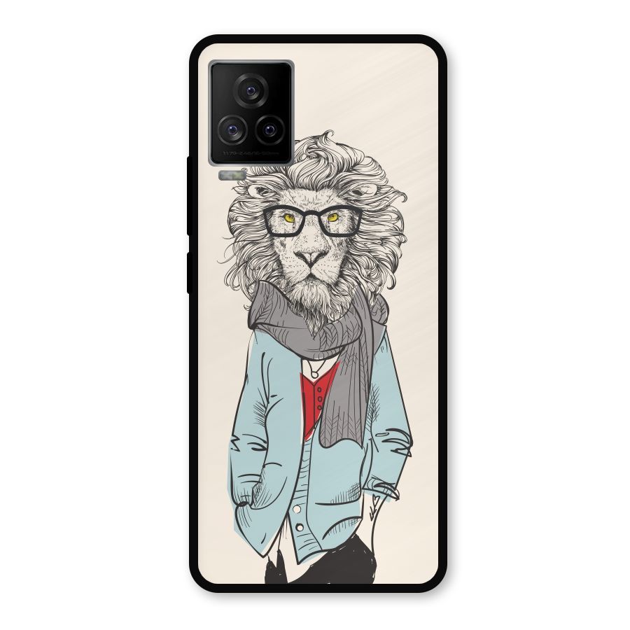 Stylish Lion Metal Back Case for iQOO 7 Legend 5G