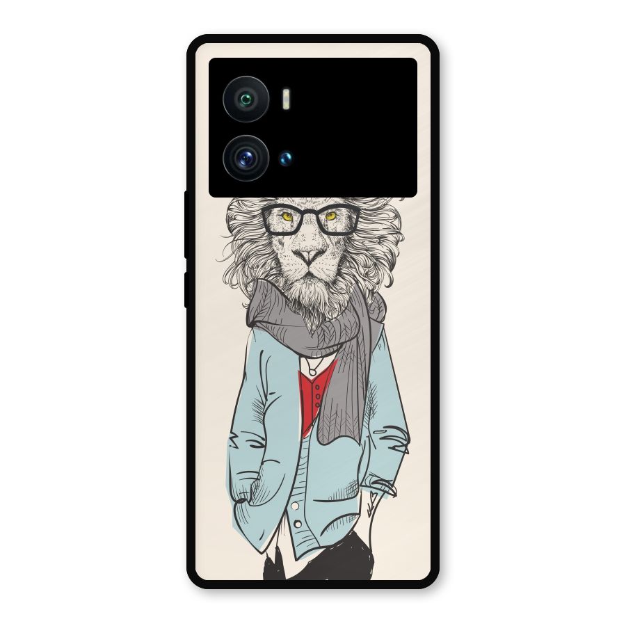 Stylish Lion Metal Back Case for iQOO 9 Pro