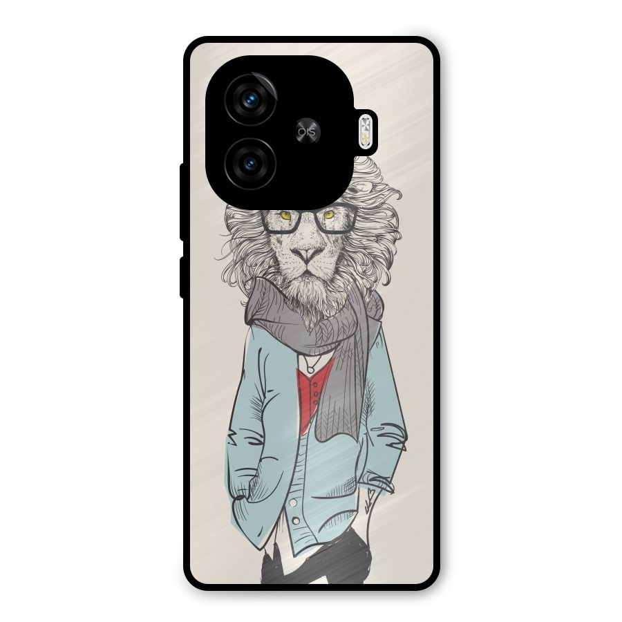 Stylish Lion Metal Back Case for iQOO Neo 10R