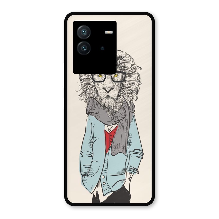 Stylish Lion Metal Back Case for iQOO Neo 6 5G