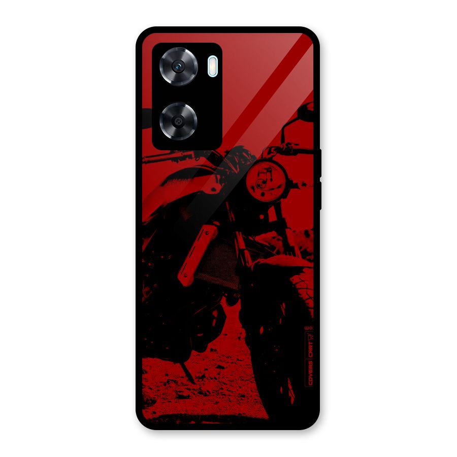 Stylish Ride Red Glass Back Case for Oppo A77s