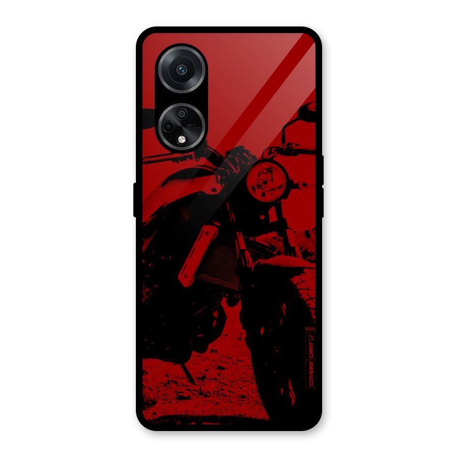 Stylish Ride Red Glass Back Case for Oppo F23