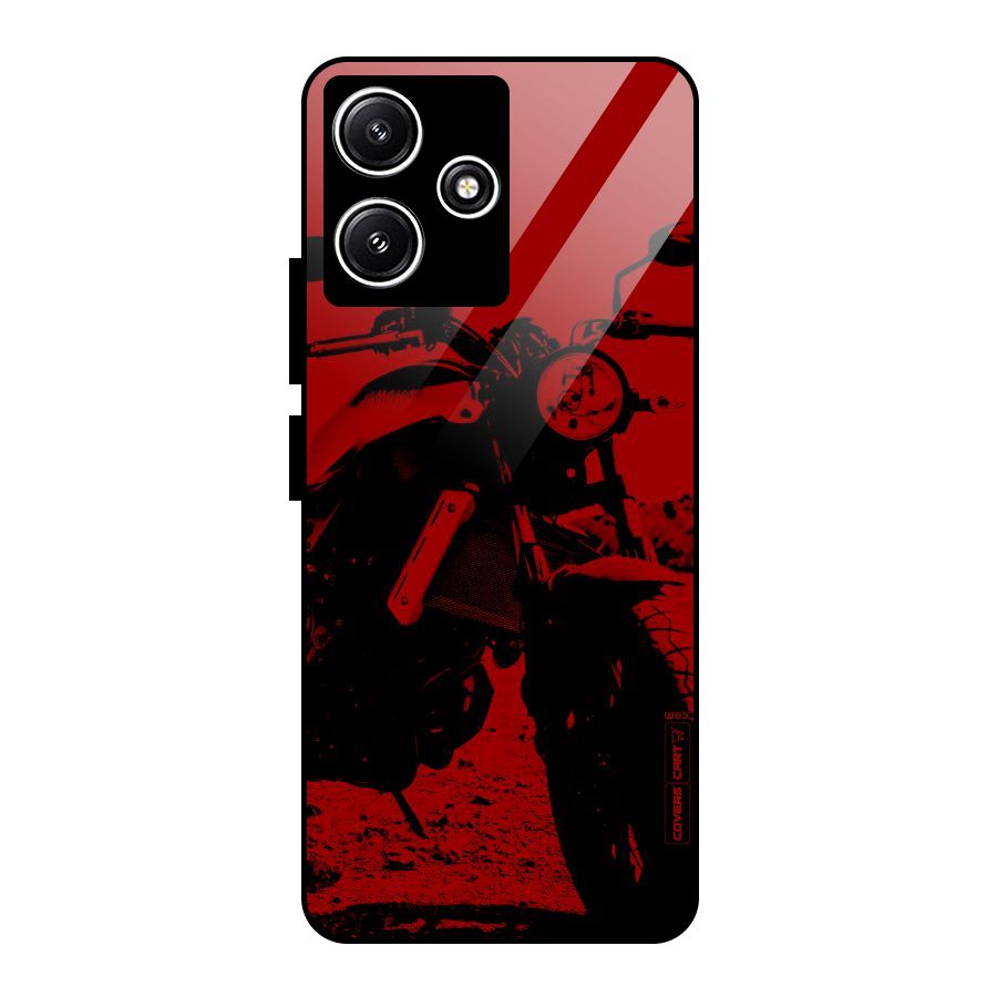 Stylish Ride Red Glass Back Case for Redmi 12 5G