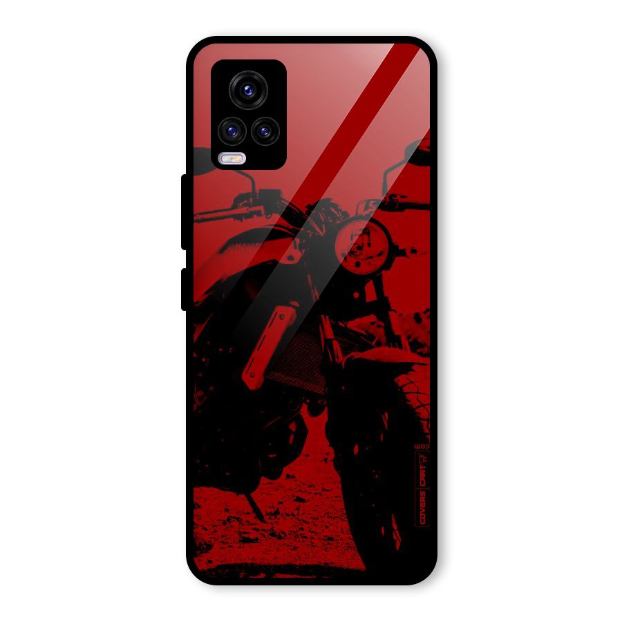 Stylish Ride Red Glass Back Case for Vivo V20 2021
