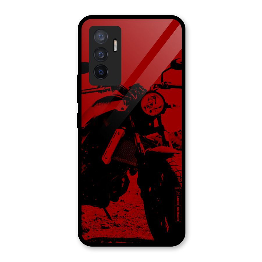 Stylish Ride Red Glass Back Case for Vivo V23e
