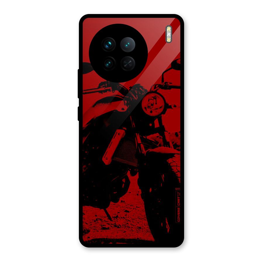 Stylish Ride Red Glass Back Case for Vivo X90