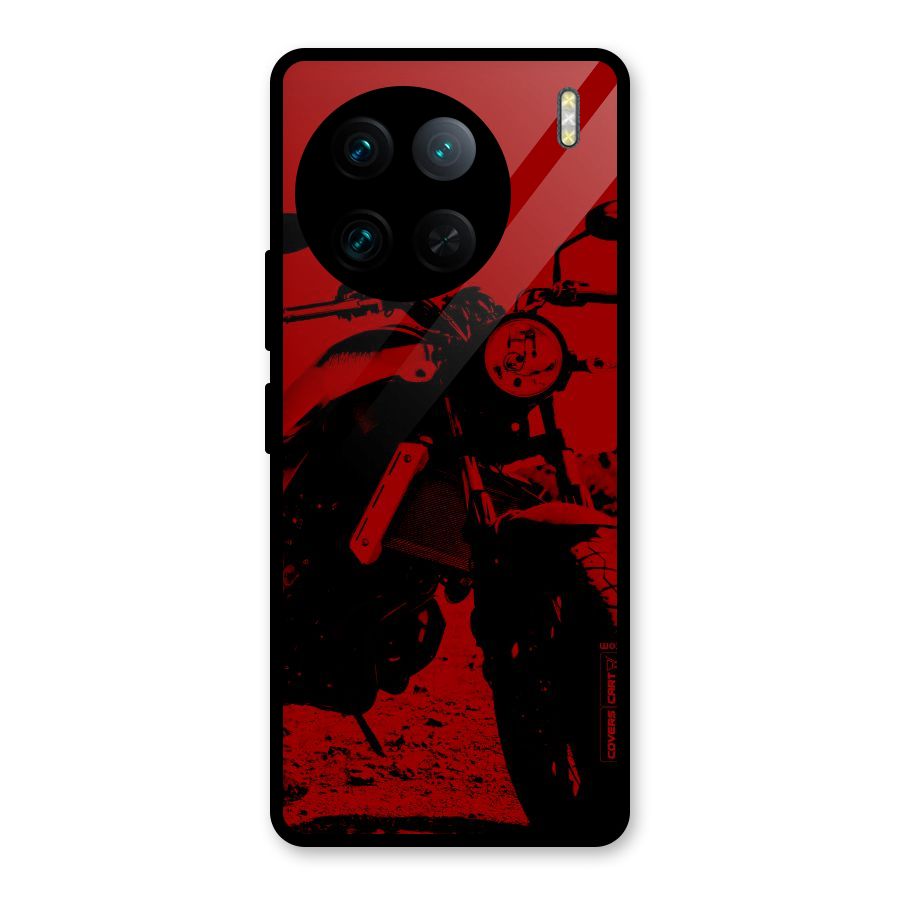 Stylish Ride Red Glass Back Case for Vivo X90 Pro