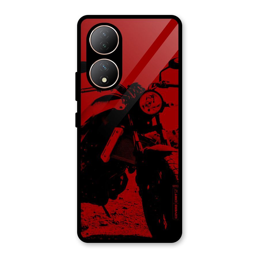Stylish Ride Red Glass Back Case for Vivo Y100A