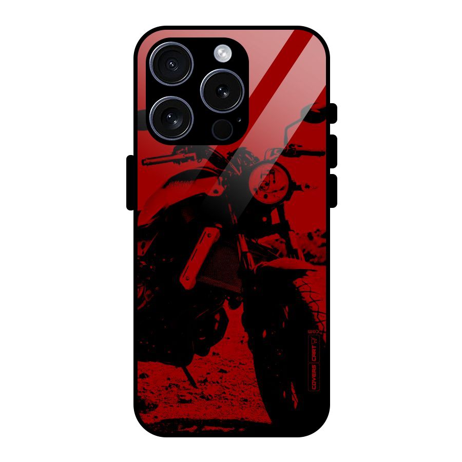 Stylish Ride Red Glass Back Case for iPhone 15 Pro