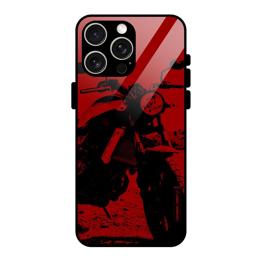 Stylish Ride Red Glass Back Case for iPhone 15 Pro Max