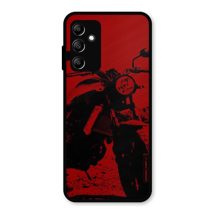Stylish Ride Red Metal Back Case for Galaxy A14 5G