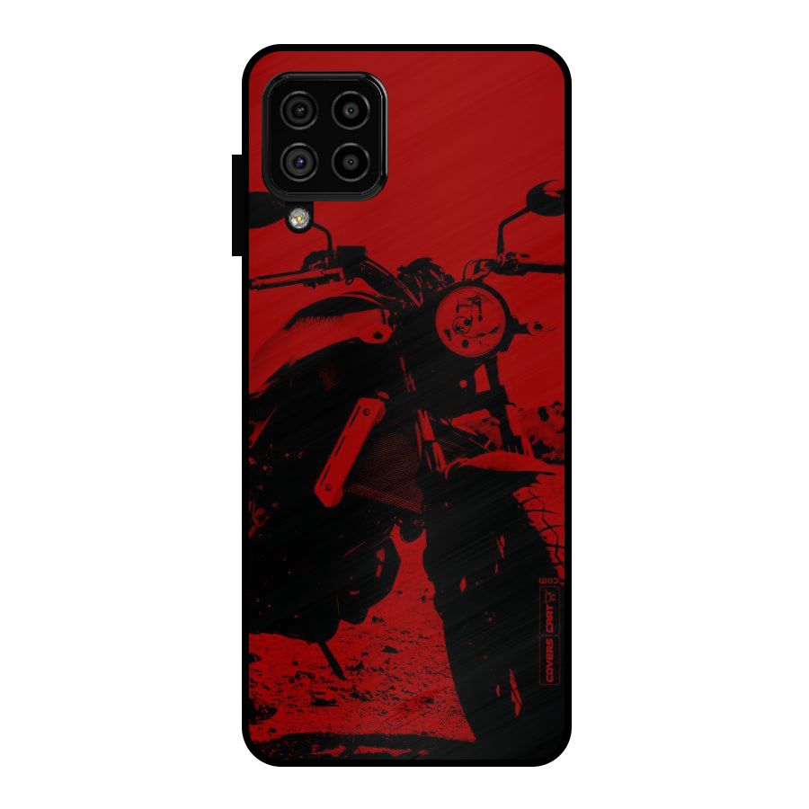 Stylish Ride Red Metal Back Case for Galaxy A22 4G