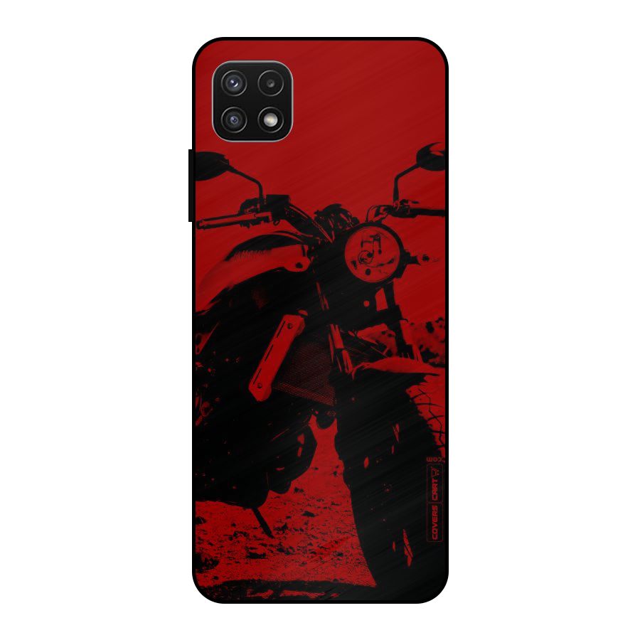 Stylish Ride Red Metal Back Case for Galaxy A22 5G