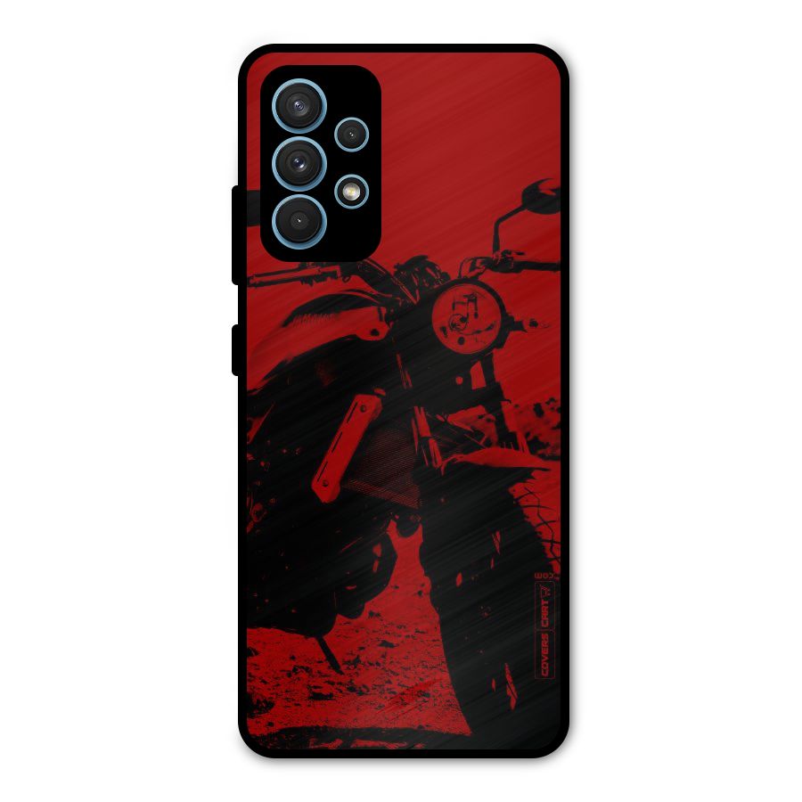 Stylish Ride Red Metal Back Case for Galaxy A32