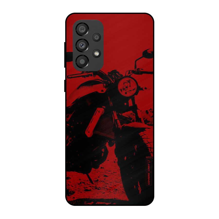 Stylish Ride Red Metal Back Case for Galaxy A33 5G