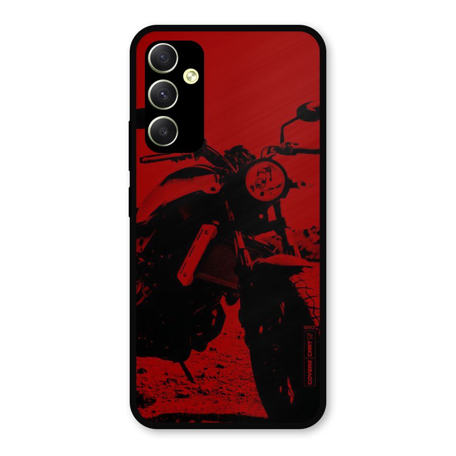 Stylish Ride Red Metal Back Case for Galaxy A34
