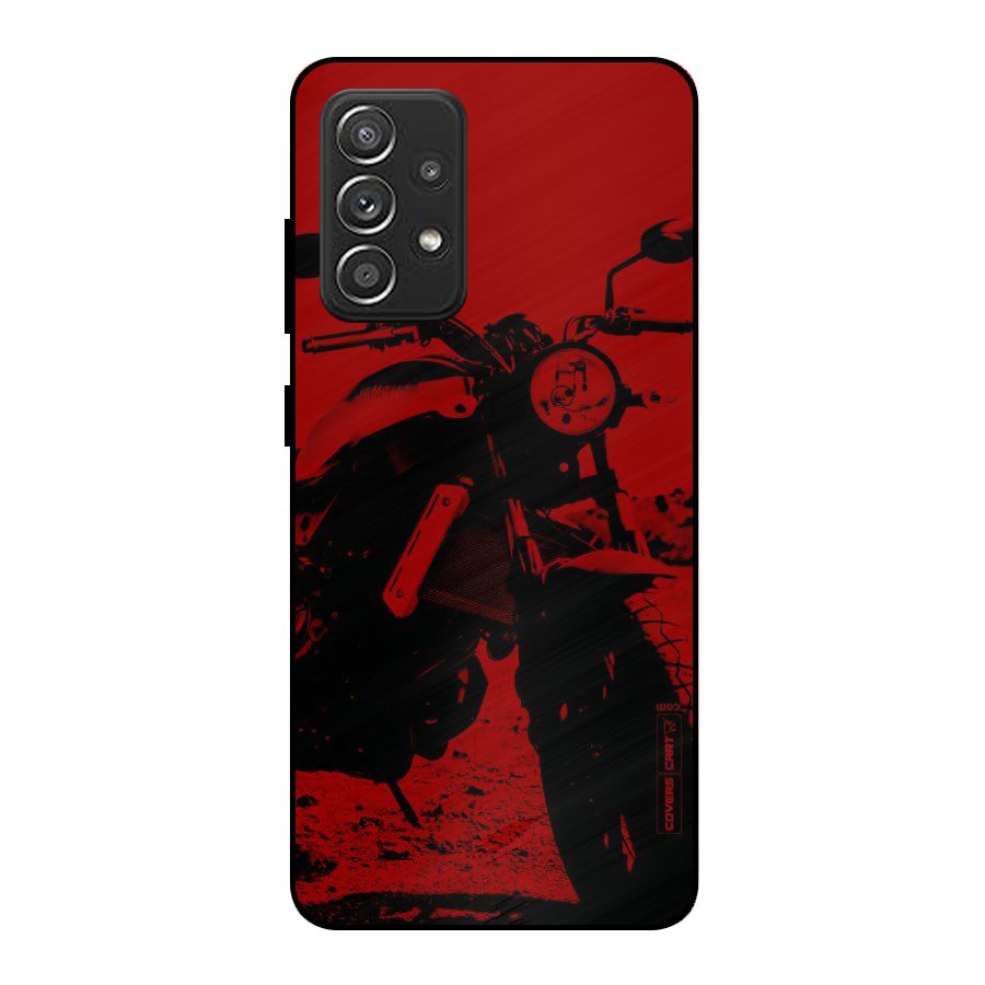Stylish Ride Red Metal Back Case for Galaxy A52