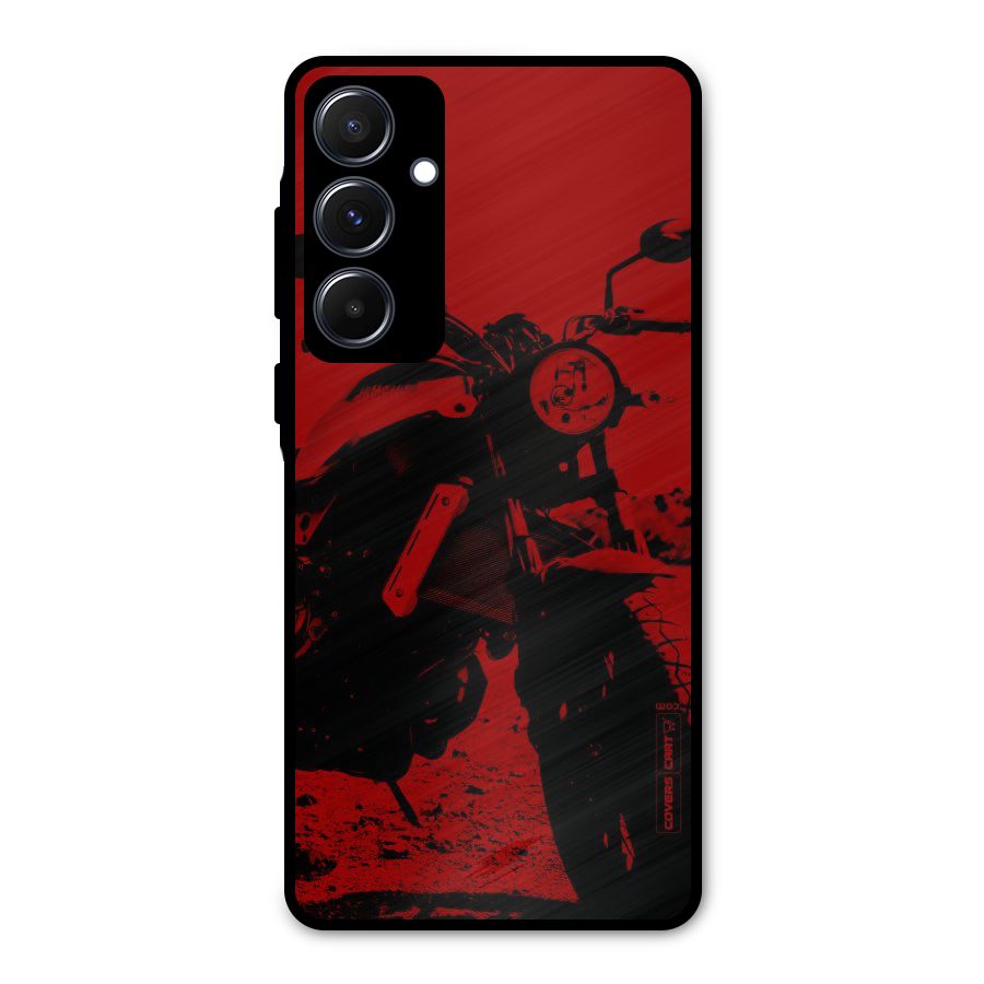 Stylish Ride Red Metal Back Case for Galaxy A55