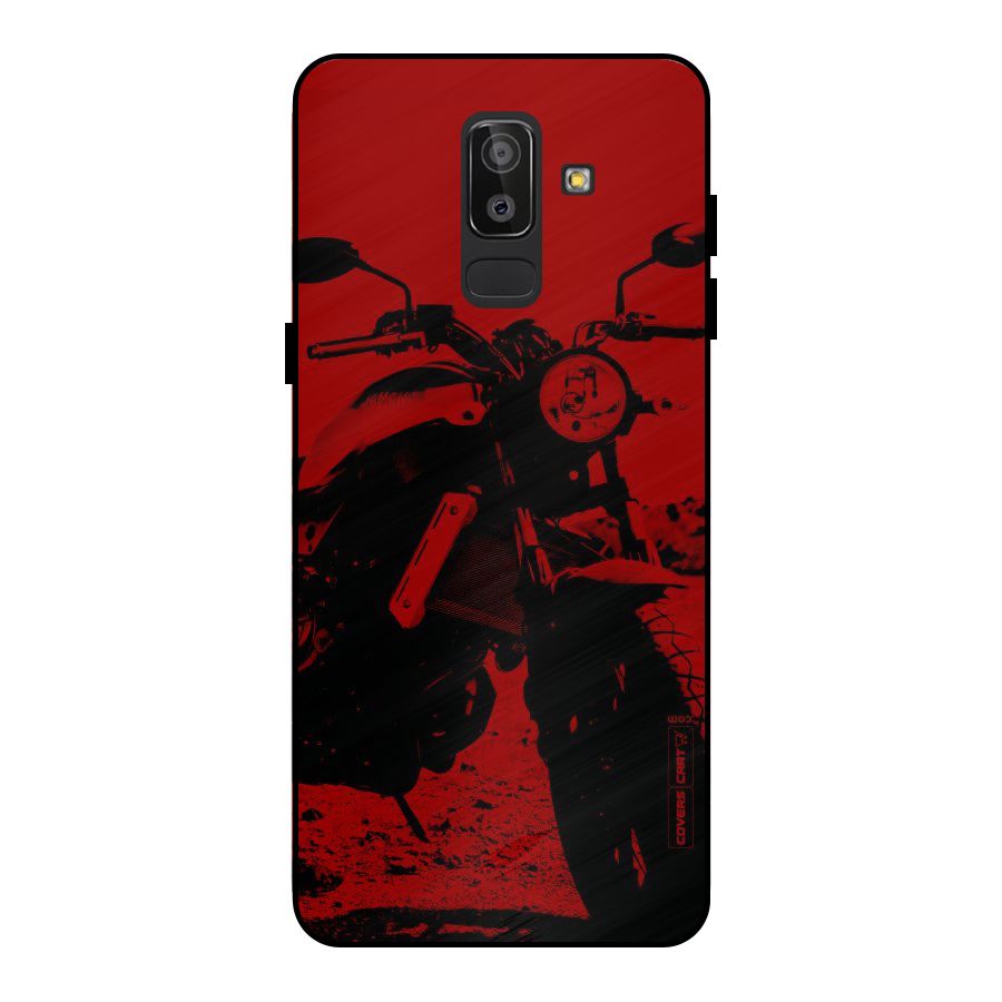 Stylish Ride Red Metal Back Case for Galaxy J8
