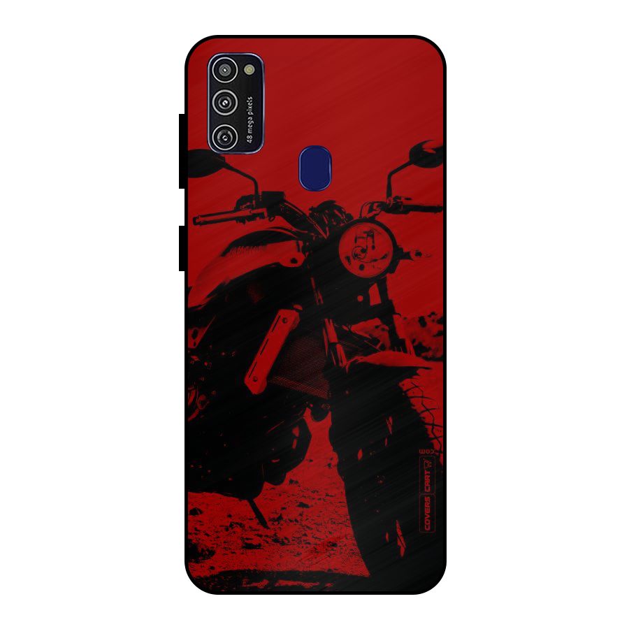 Stylish Ride Red Metal Back Case for Galaxy M21