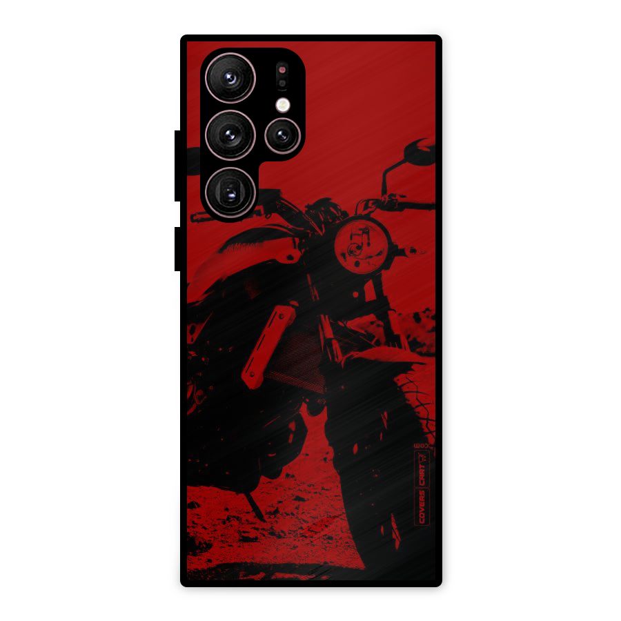 Stylish Ride Red Metal Back Case for Galaxy S22 Ultra 5G