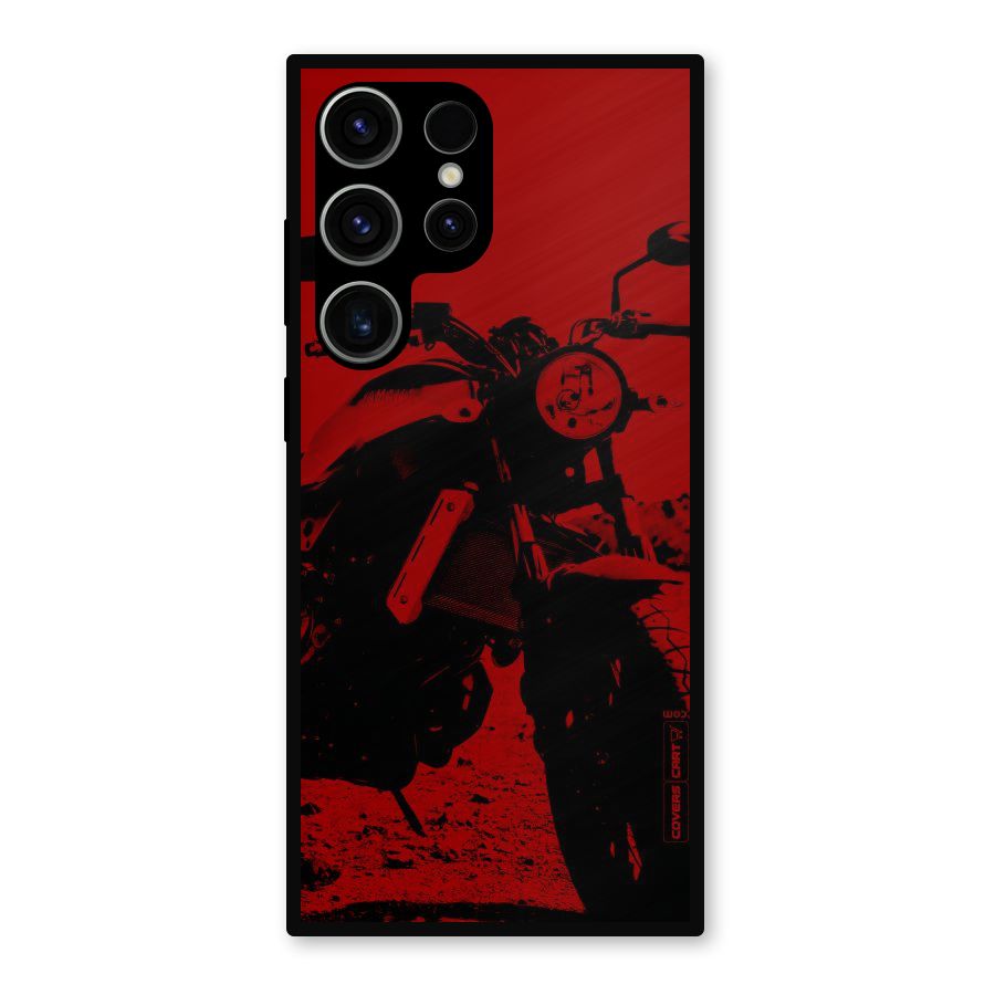 Stylish Ride Red Metal Back Case for Galaxy S23 Ultra