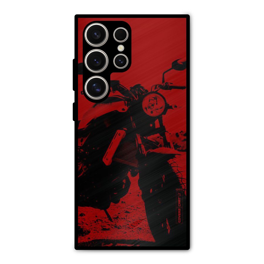 Stylish Ride Red Metal Back Case for Galaxy S24 Ultra
