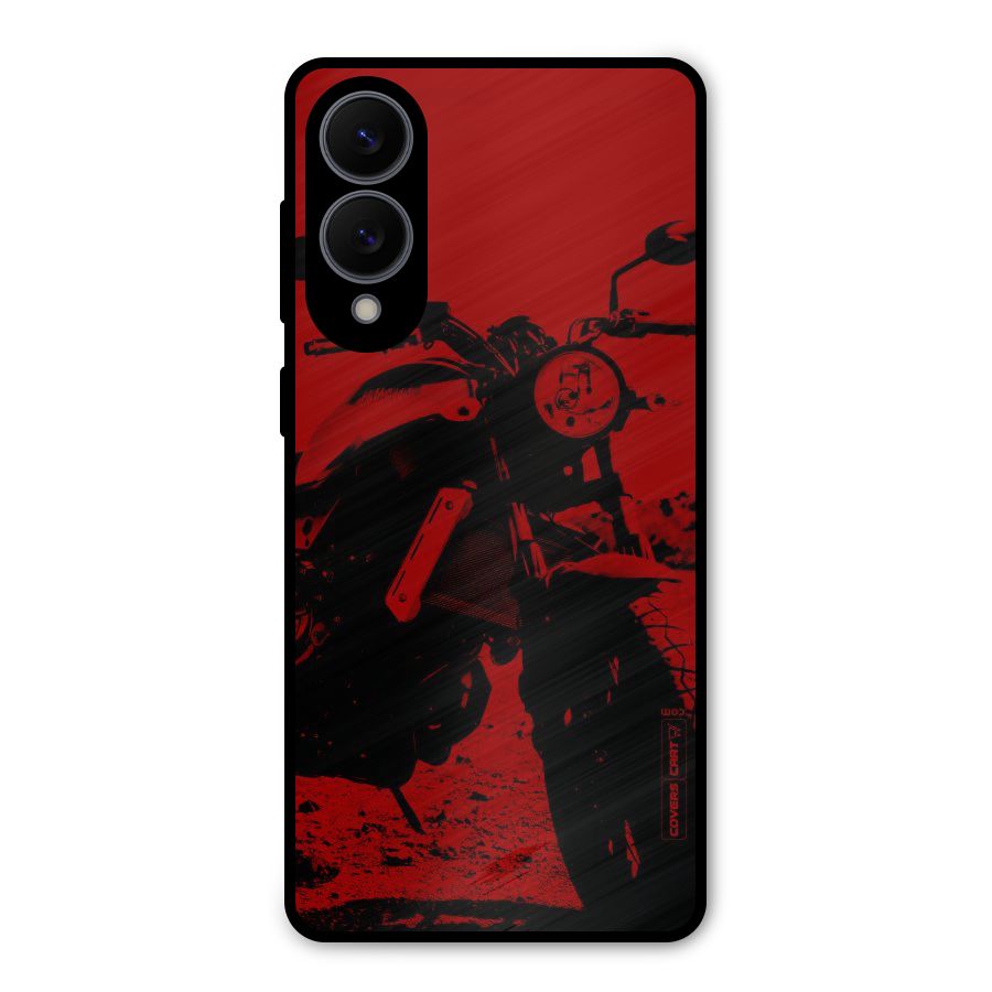 Stylish Ride Red Metal Back Case for Galaxy S25 Edge