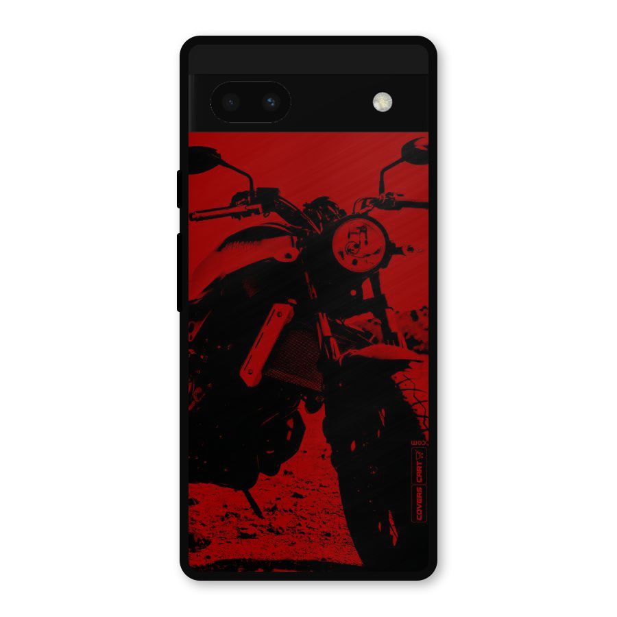 Stylish Ride Red Metal Back Case for Google Pixel 6a