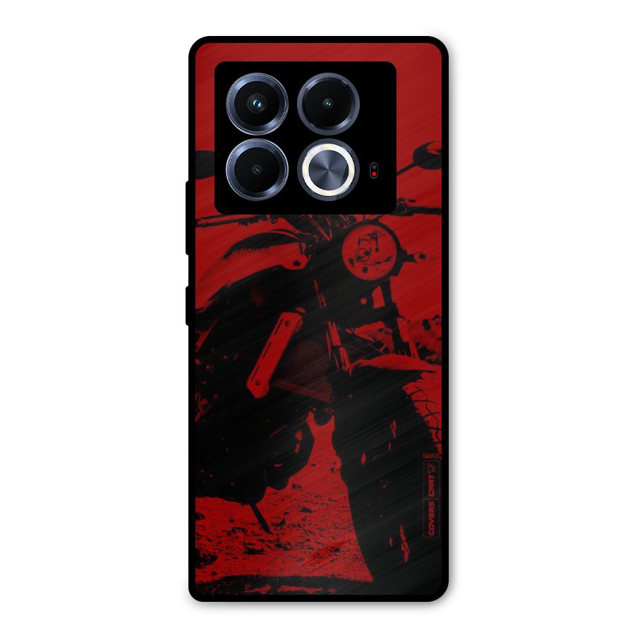Stylish Ride Red Metal Back Case for Infinix Note 40 5G