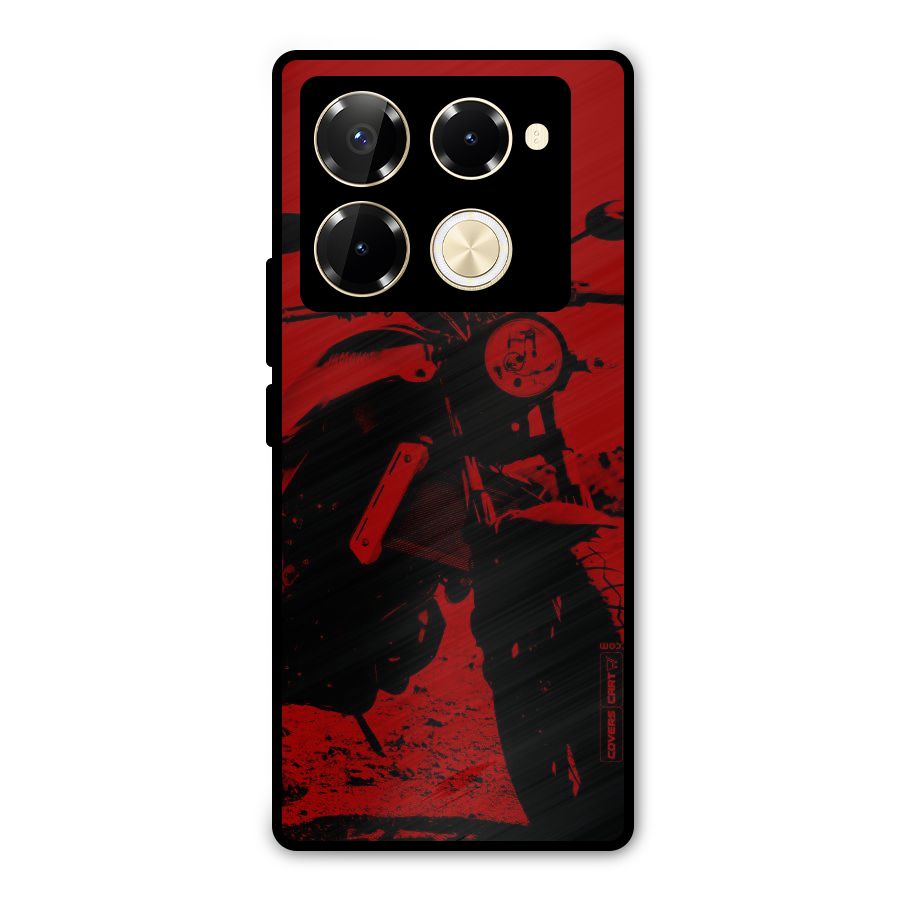 Stylish Ride Red Metal Back Case for Infinix Note 40 Pro Plus