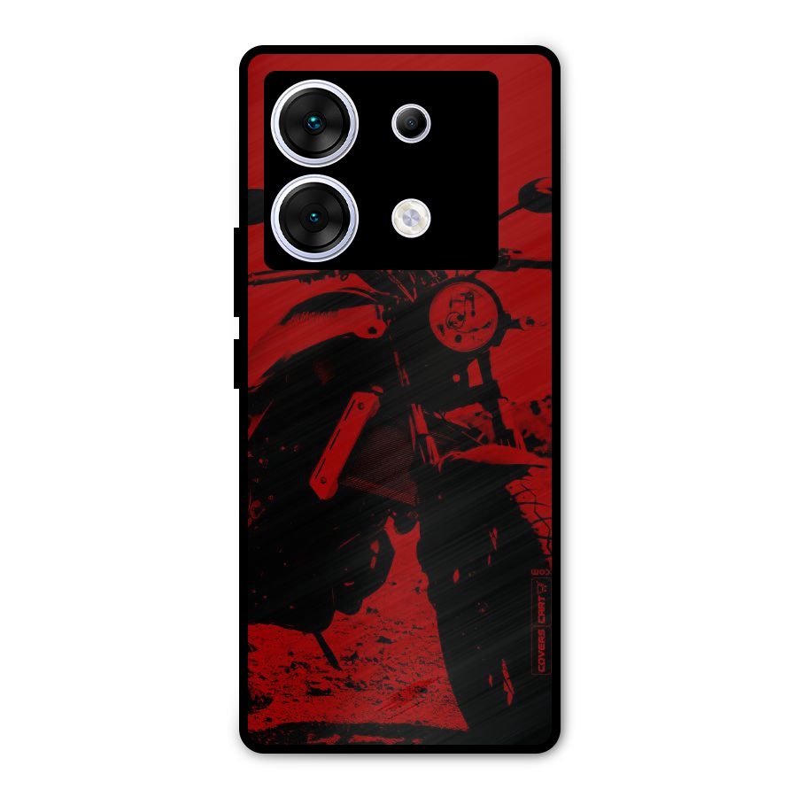 Stylish Ride Red Metal Back Case for Infinix Zero 30 5G