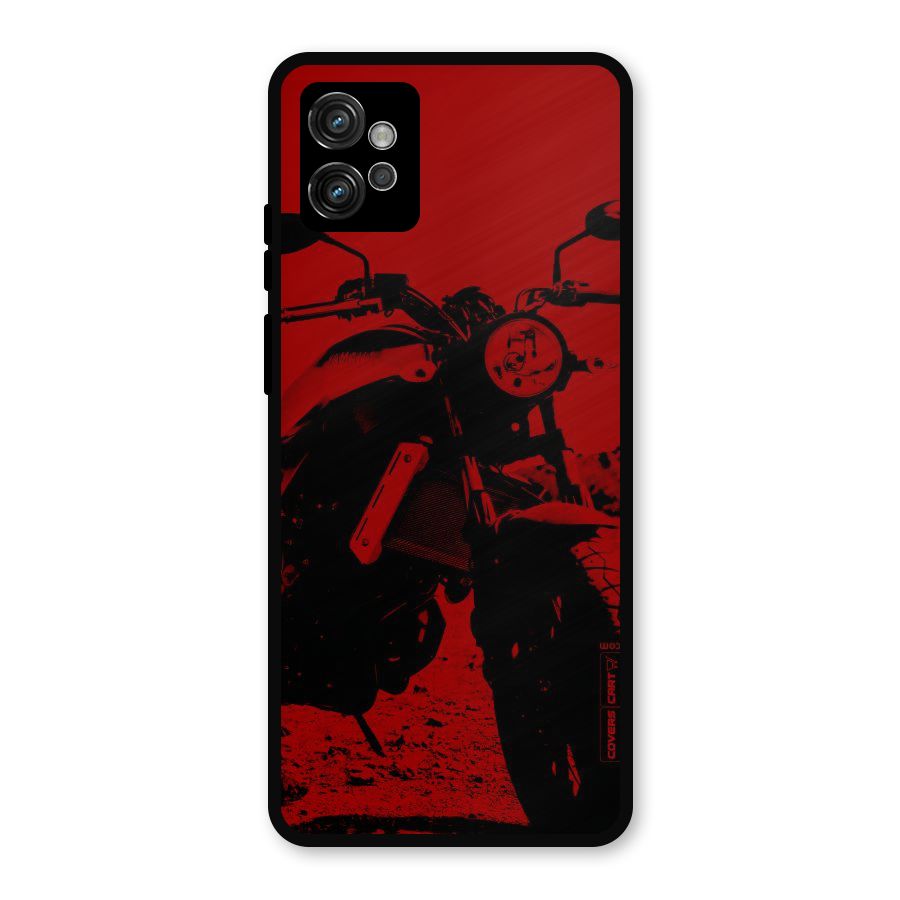 Stylish Ride Red Metal Back Case for Moto G32