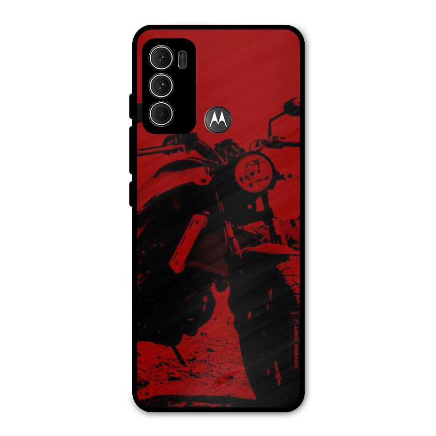 Stylish Ride Red Metal Back Case for Moto G60