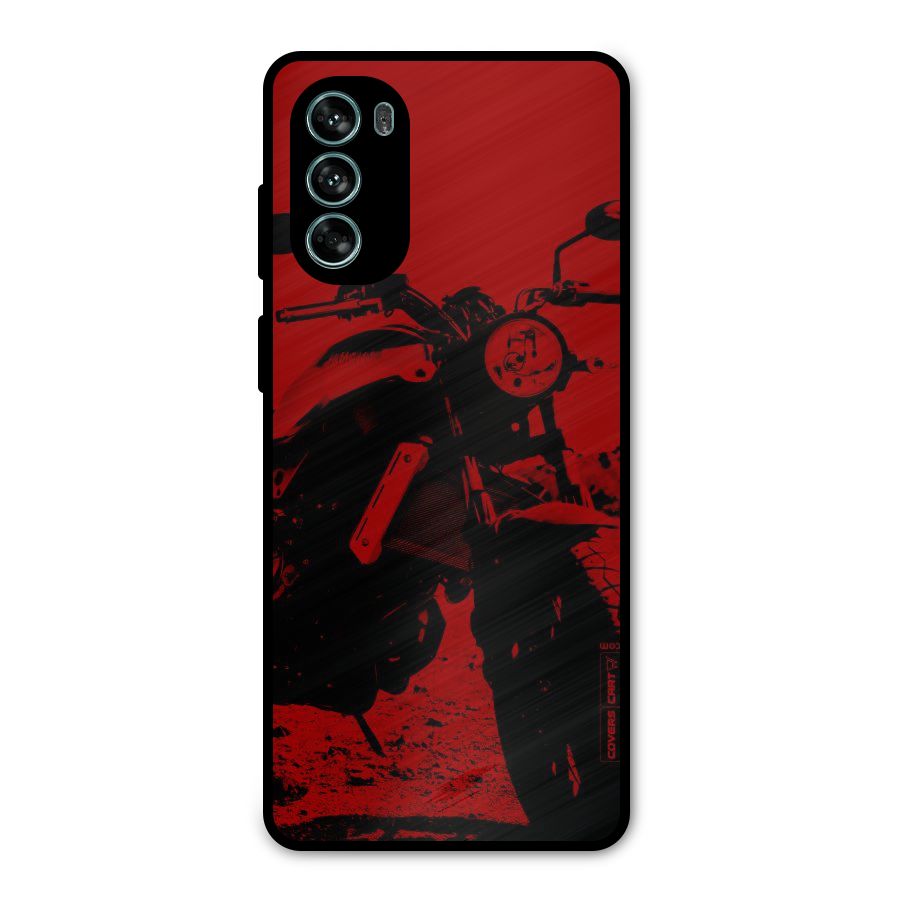 Stylish Ride Red Metal Back Case for Moto G62
