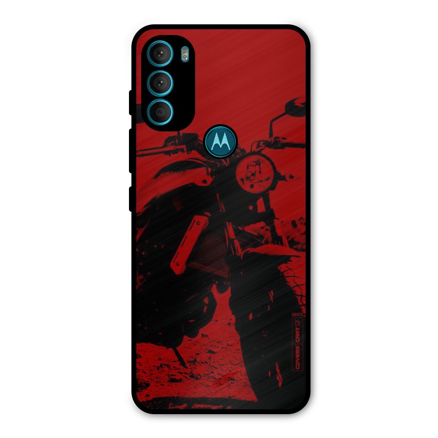Stylish Ride Red Metal Back Case for Moto G71 5G
