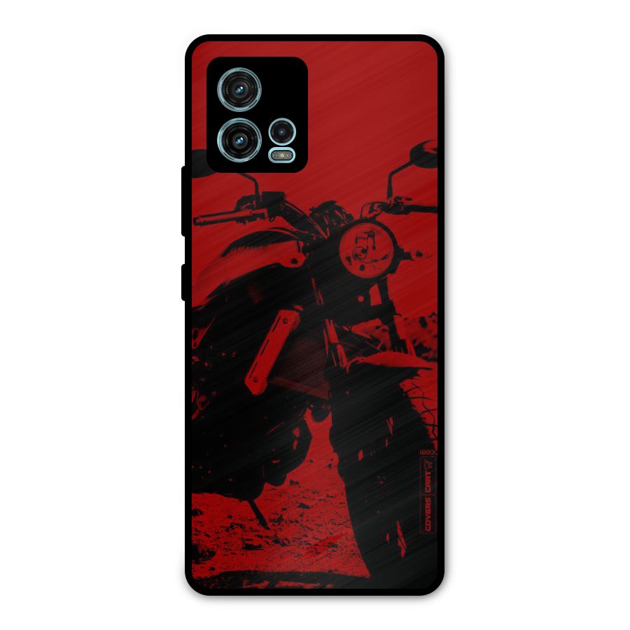 Stylish Ride Red Metal Back Case for Moto G72