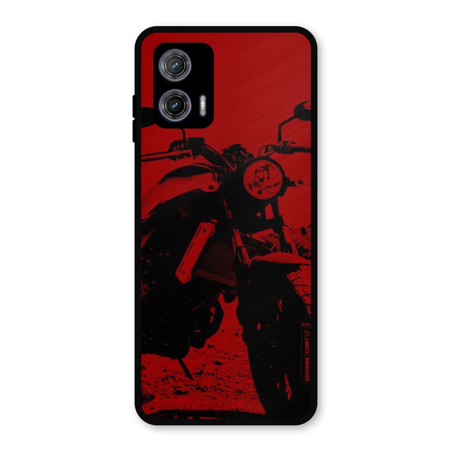 Stylish Ride Red Metal Back Case for Moto G73