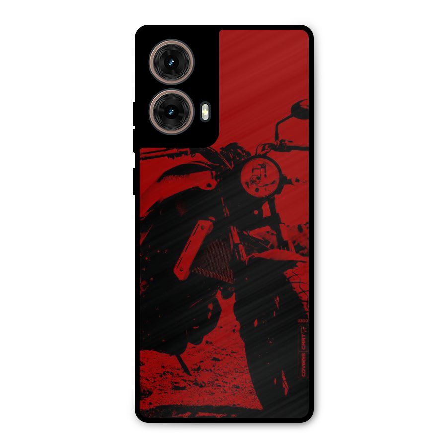 Stylish Ride Red Metal Back Case for Moto G85