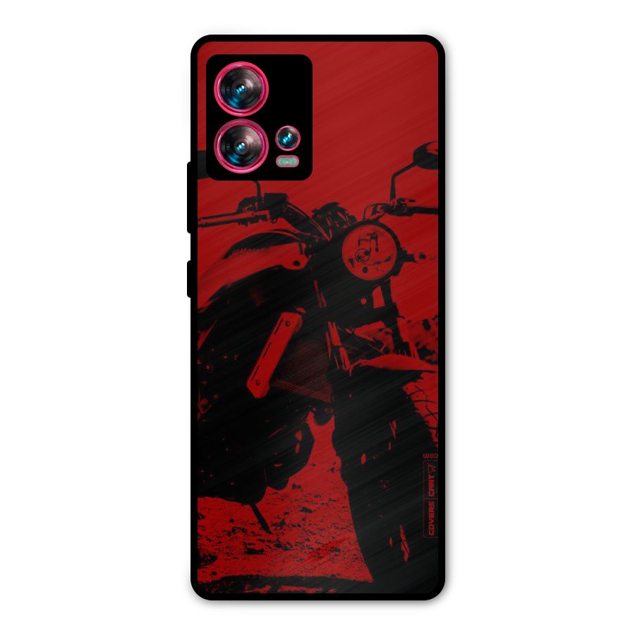 Stylish Ride Red Metal Back Case for Motorola Edge 30 Fusion