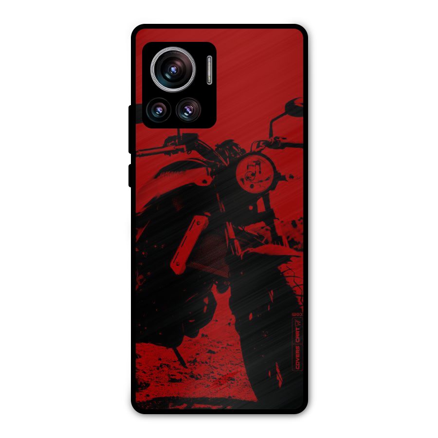 Stylish Ride Red Metal Back Case for Motorola Edge 30 Ultra